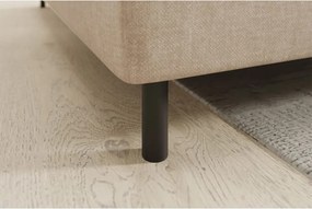 Bézs bársony kinyitható-tárolóhelyes sarokkanapé (bal oldali-L alakú) Barea – ELTAP