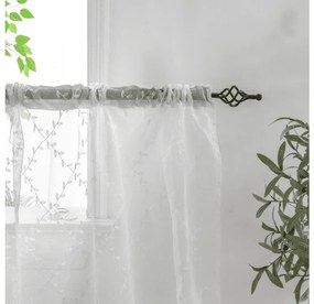 Fehér VINTORA függöny levélmintával 140x250 cm Felfüggesztés: Fém gyűrűk