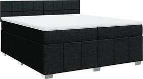 vidaXL fekete szövet rugós ágy matraccal 200 x 200 cm