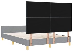 Ágykeret fejtámlával Világosszürke 140 x 200 cm szövet