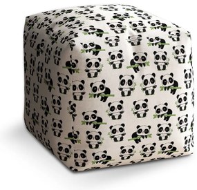 Cube zsámoly pandák ágacskával, fehér / fekete