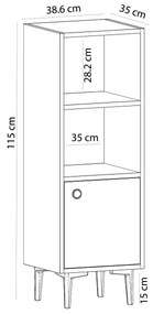 Regál Pububo (zafír tölgy + fehér) . Akció -21%. 1094197