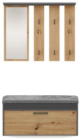 Riano MIX Parma előszobafal, 100x81,5x15 cm, antracit-tölgy