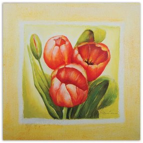 Gario Vászonkép Három piros tulipán Méret: 60 x 60 cm