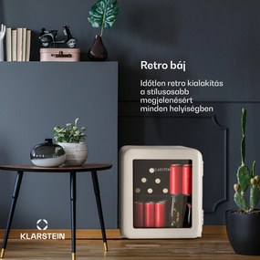 Klarstein PopLife 48, italhűtőszekrény, 0 - 10 °C, retro kivitel