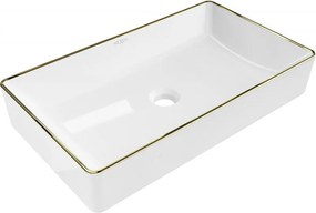Mexen Nadia asztali mosdókagyló 62 x 35 cm, fehér/arany perem - 21616005