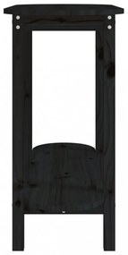 fekete tömör fenyőfa tálalóasztal 110x40x80 cm