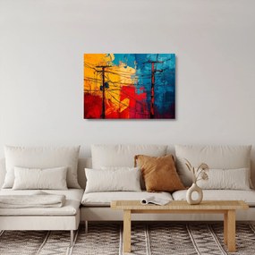 Üveg kép - Absztrakt elektromos vezetékek (70x50 cm)