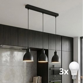 Brilagi - LED csillár kábelen RIDDY 3xE27/60W/230V fekete