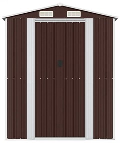 sötétbarna horganyzott acél kerti fészer 192 x 606 x 223 cm