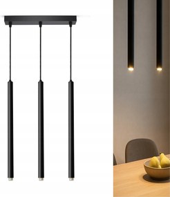 Mennyezeti függőlámpa Laser Jégcsap Tuba 853-BZ3 Fekete G9 3-pontos Led