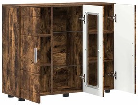 Széf polcokkal ajtóval Füstölt tölgy 55.5 x 29 x 100 cm Faanyag
