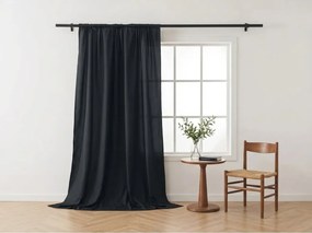 Függöny OXFORD LIGHT 140x270 cm, fekete Felfüggesztés: Hullámos sínszalag