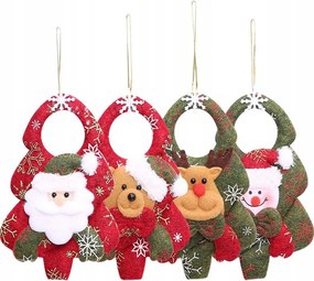 4 Db-os Karácsonyfadísz Szett Mikulás Rénszarvas Hóember