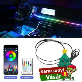 Okos autós LED világítás belső térbe - 110cm + 35 cm, applikáció+távirányító KNT88-12
