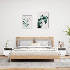 2 db fehér éjjeliszekrény LED-világítással 40 x 39 x 37 cm