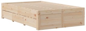 tömör fenyőfa fiókos ágykeret matrac nélkül 120 x 200 cm