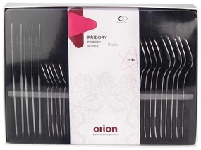 Ezüstszínű rozsdamentes acél evőeszköz készlet 24 db-os Plain – Orion