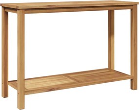 vidaXL Konzolasztal tárolóval Barna 110 x 40 x 45 cm Tömör Teakfa