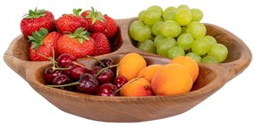 Nola tál teak fából, natúr, Ø30x5 cm