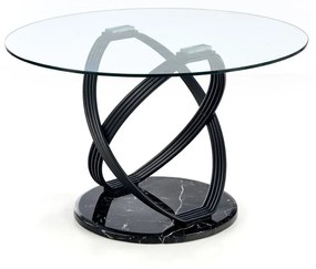 Optico étkezőasztal, átlátszó / fekete