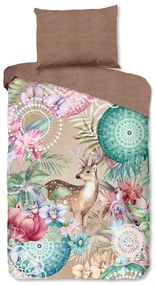 Barna egyszemélyes flanel ágyneműhuzat 140x200 cm – HIP