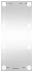 téglalap alakú üveg falitükör LED fényekkel 50 x 100 cm