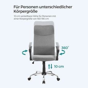 Irodai szék, ergonomikus szék párnázott üléssel, szürke