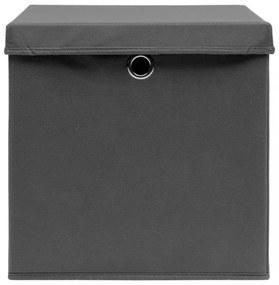 4 db szürke szövet tárolódoboz fedéllel 32 x 32 x 32 cm