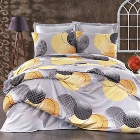 Sárga körök pamut ágyneműhuzat 200x140cm+90x70cm TiaHome