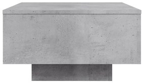 betonszürke dohányzóasztal LED-lámpákkal 55 x 55 x 31 cm