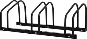 HOMCOM Kerékpár Parkoló Állvány Acélból, Állítható Belső és Külső Használatra 76x33x27 cm Fekete | Aosom