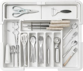 Utántöltő rendszerező konyhai fiókhoz evőeszközökhöz Szerszámok Kihúzható Fehér