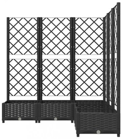 fekete polipropilén rácsos kerti ültetőláda 120 x 120 x 121,5cm