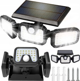 Led Napelemes Lámpa 3az1ben Kültéri Utcai Kerti Szürkület- És Mozgásérzékelő