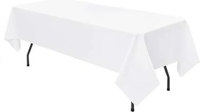 Fehér téglalap alakú poliészter abrosz 153 x 260 esküvő születésnap