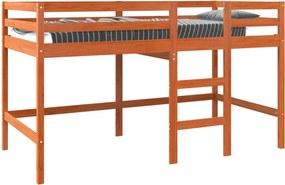 vidaXL Lof Ágy Faggyú barna 90 x 190 cm Tömör fenyőfa