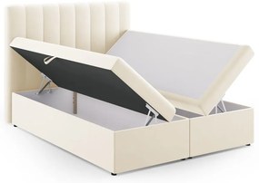 Bézs boxspring ágy tárolóhellyel 160x200 cm Gina – Milo Casa