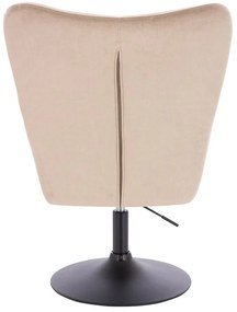 HR650N Latte modern velúr szék fekete lábbal