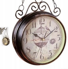 Kétoldalas Falióra Állomás Retro Fém Vintage Design