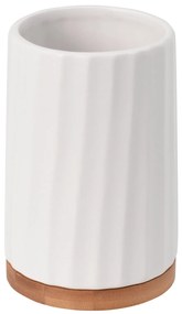 BISK Erga Kido, kerámia pohár fogkefékhez, fehér-barna, ERG-08404