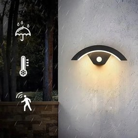 18W Kültéri fali lámpa Led kerti mozgásérzékelő IP65