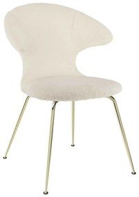 Time Flies karfás design szék, fehér szőrme, arany színű láb