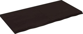 vidaXL sötétbarna kezelt tömör tölgyfa fali polc 120 x 60 x (2-4) cm