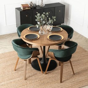 GARY szék, velúr, zöld/dió