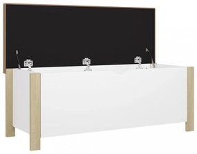 fehér és sonoma tölgy színű tárolódoboz párnával 105x40x45 cm