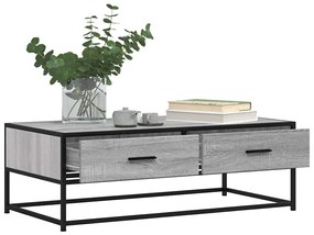 Szürke sonoma szerelt fa és fém dohányzóasztal 100 x 50 x 35 cm