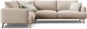 Bézs bársony sarokkanapé (bal oldali-L alakú) Naomi – Micadoni