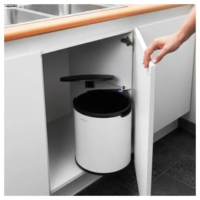 Fehér acél beépíthető szemetes 15 l – Brabantia