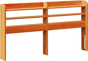 vidaXL viaszbarna tömör fenyőfa fejtámla polcokkal 120 cm